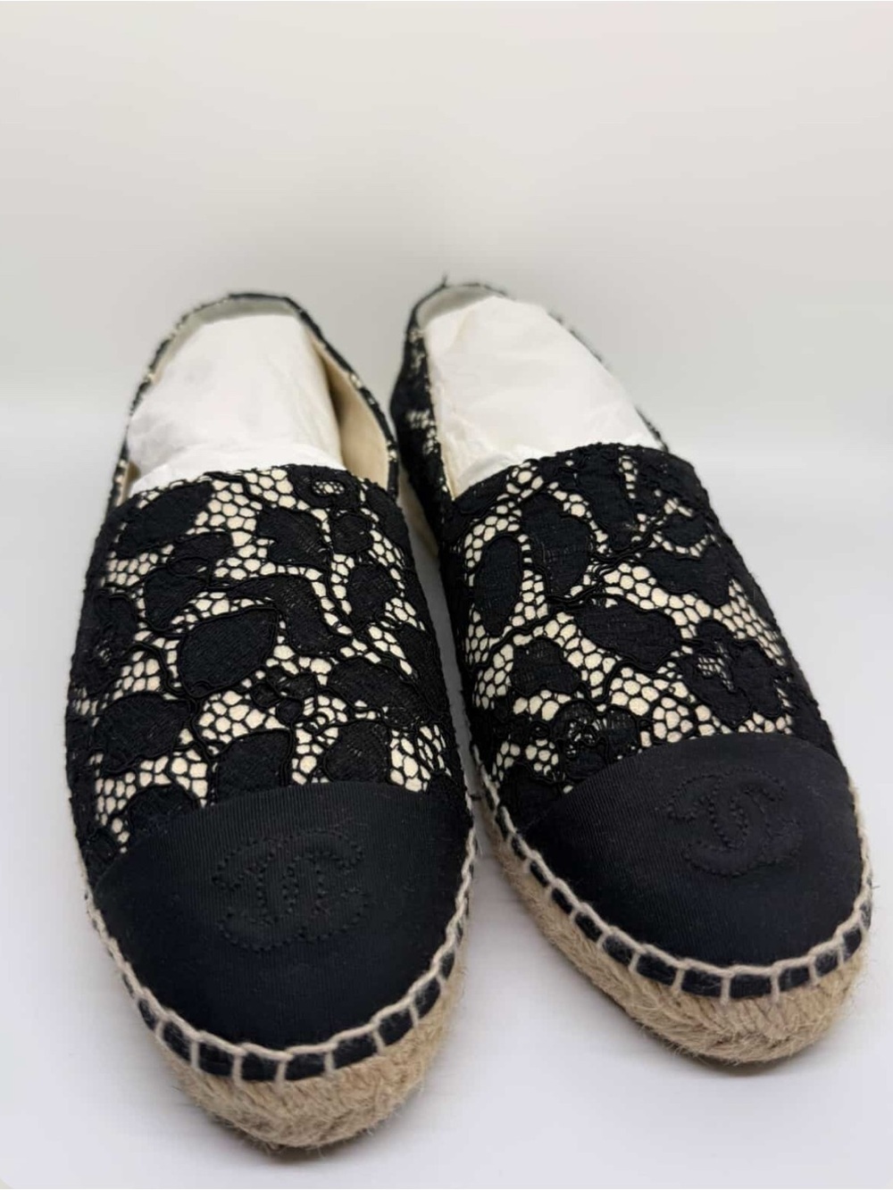 Chanel espadrilles size 38 black